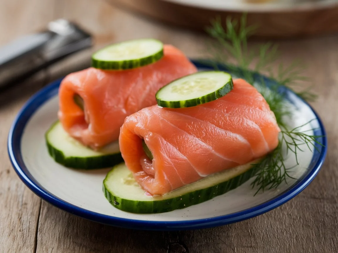 How to Make Chatelaine Smoked Salmon Rolls on Cucumber