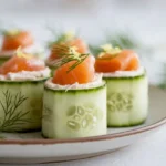 Chatelaine Smoked Salmon Roll on Cucumber Recipe