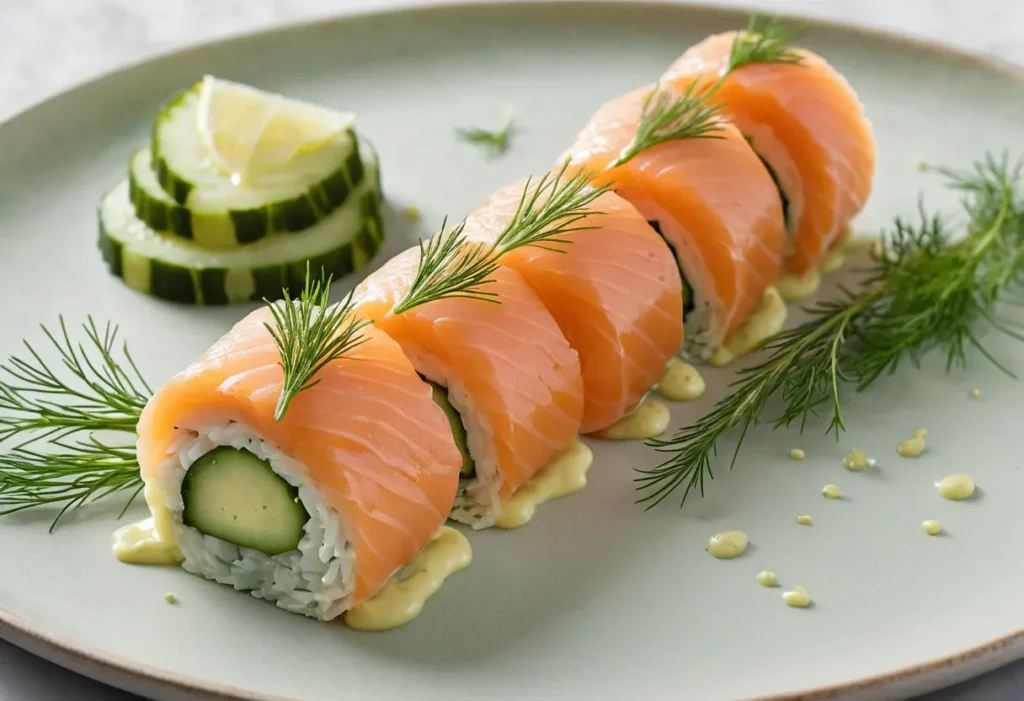 Chatelaine Smoked Salmon Roll on Cucumber recipe